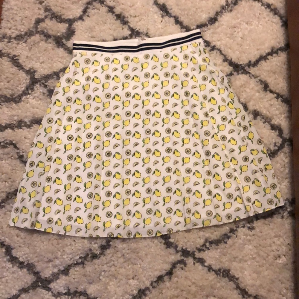 Pleated Lemon Printed Skirt